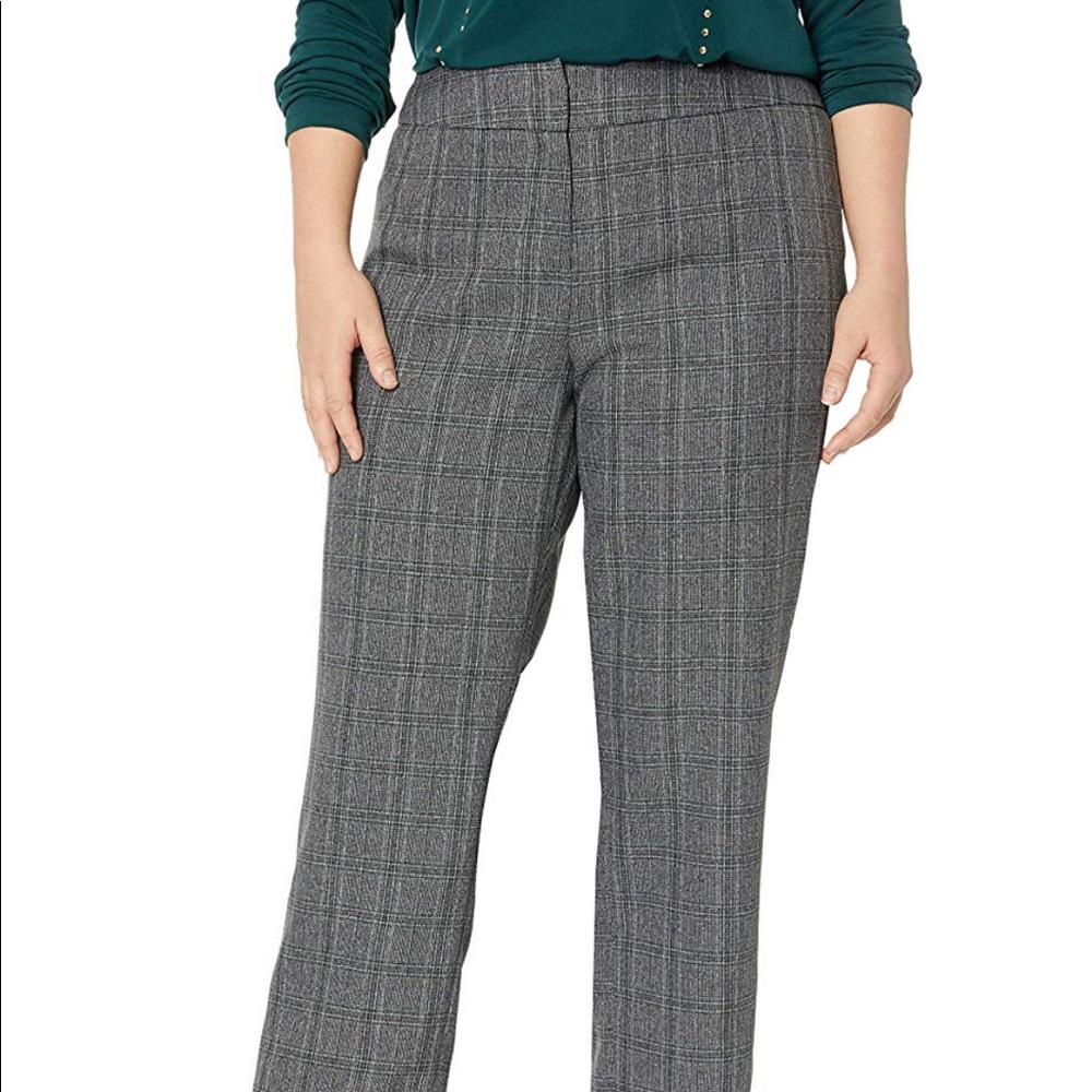 Kasper women plaid slim pants Fir green multi
J